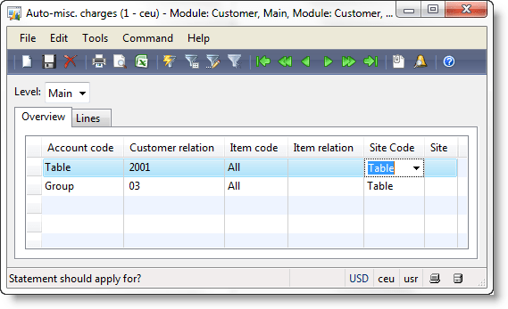Miscellaneous Charges form