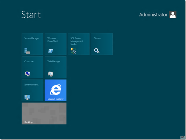 Windows Server 8 Beta Start Screen