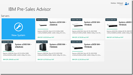 IBM Presales Advisor App for Windows 8