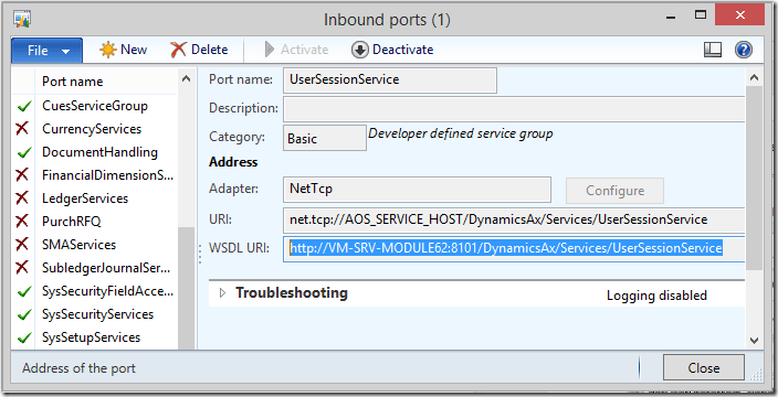 UserSessionService in Dynamics AX 2012 R2