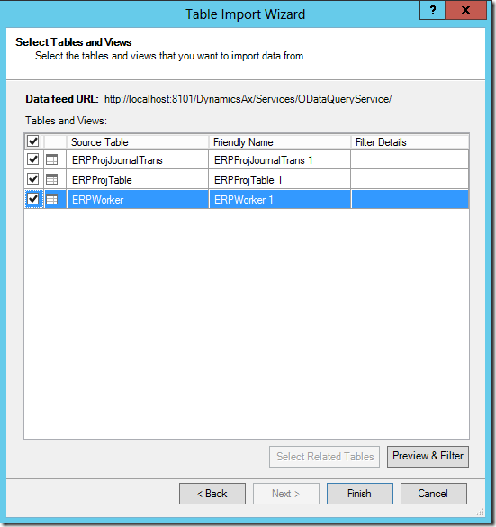 Import Dynamics AX ODataFeed in Excel