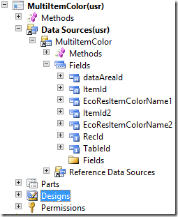 Form with two ItemIds and two EcoResItemColorNames