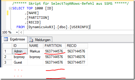 dbo.UserInfo User Admin is missing Partition