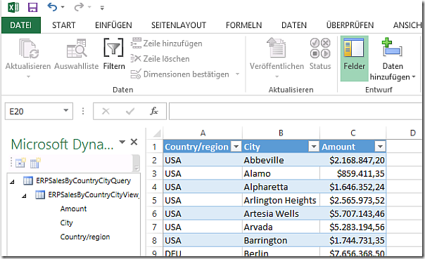 Dynamics AX Excel Addin with aggregated SUM data