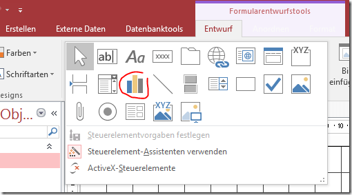 Add a chart to access