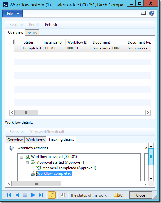 Dynamics Ax 2012 Workflow completed