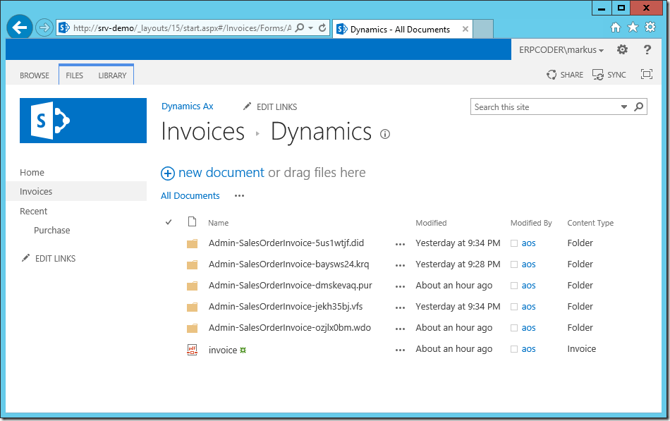 Dynamics Ax Invoice Document Library