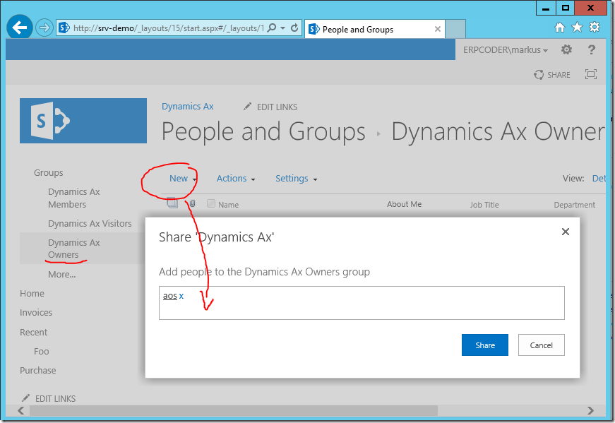 Provide AOS user access to SharePoint document library