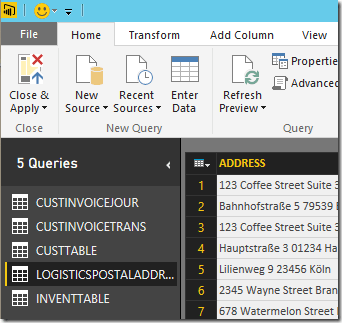 Choose columns for Power BI
