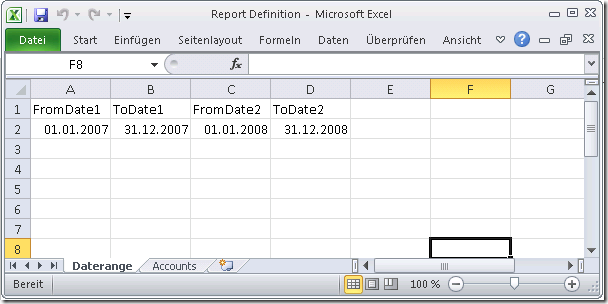 date range for ledger postings