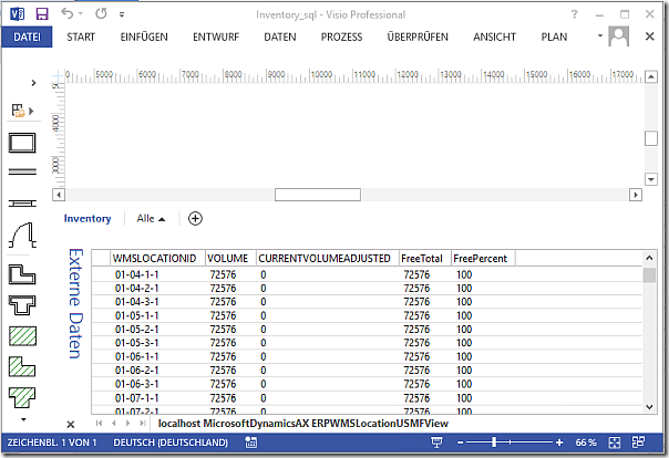 Load Dynamics AX data in Visio