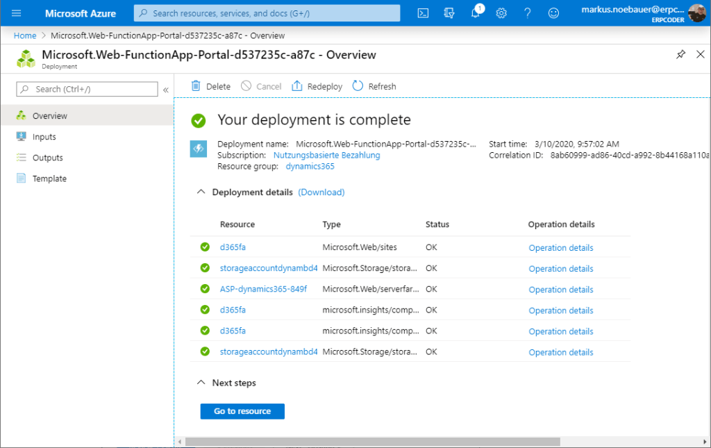 Deploy the Azure Function App