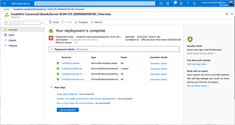 Ubuntu VM deployment in azure region West-Europe