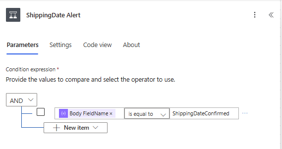 Condition if change based alert was triggered by changing the shipping date