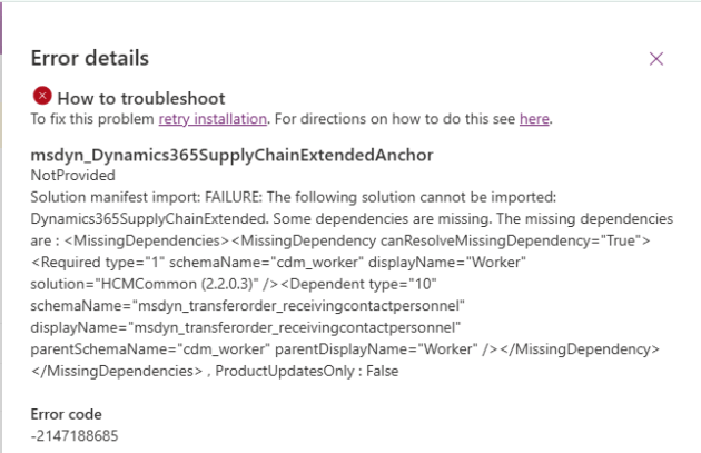 Dual Write Installation error missing dependencies | ErpCoder